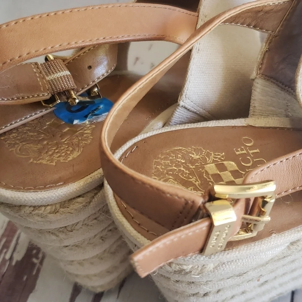 Vince Camuto 10 beige espadrilles platforms new heels